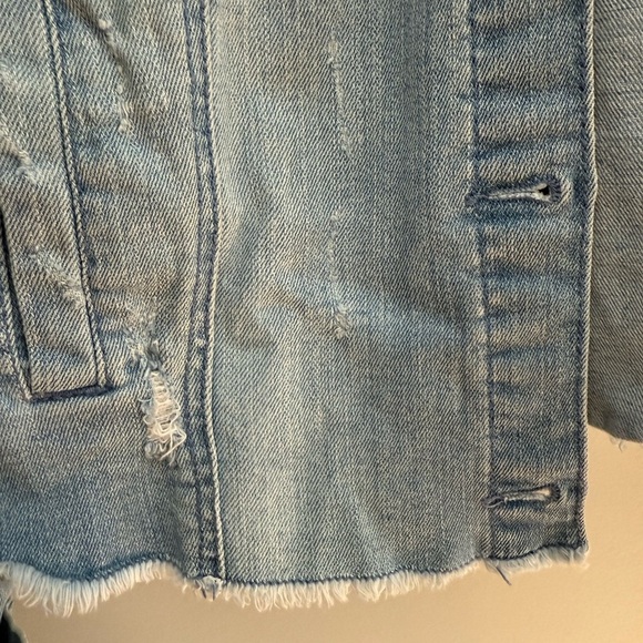 Mossimo Supply Co | Embroidered Floral Cropped Denim Jacket | Size Medium - Picture 3 of 6